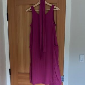 Wool& Magenta Swing Pocketed Dress